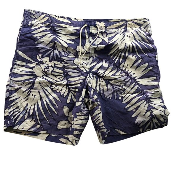 Polo Sport Ralph Lauren Men Swim Shorts Medium Tropical Hawaiian Swimwear Purple - Picture 1 of 16